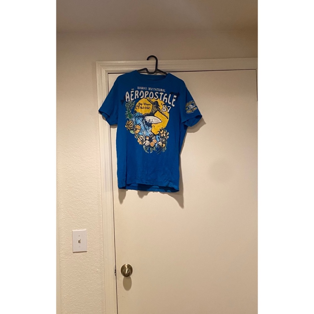 🔥🔥 Vintage Y2K Men’s Aeropostale Blue Surfer T shirt